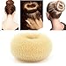 iLuLu Beauty 1 Piece Hair Styling Mesh Chignon Donut Bun Shapers Blonde Color Large Size (8-9cm Diameter)