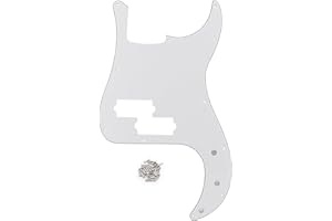 FLEOR 13-Hole Modern Style Standard Precision Bass Pickguard without Truss Rod Notch for 4 String PB Bass Model, White