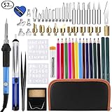 【De Principiante a Experto】El kit de quemadores de madera de primera calidad con una variedad de puntas de soldadura y accesorios se puede usar fácilmente para todos los niveles de habilidad, ¡los cuales están equipados con 12 lápices de colores para crear hermosos diseños en madera! POR FAVOR, NO aplique demasiada presión al usar.