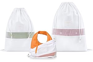 Hayden Hill Luxury Organic Cotton Dust Bags for Handbags and Shoes - 3 Pack - Mixed Sizes - Handbag Storage, Shoe Bags for Travel, Drawstring Bags - Certified Carbon Neutral