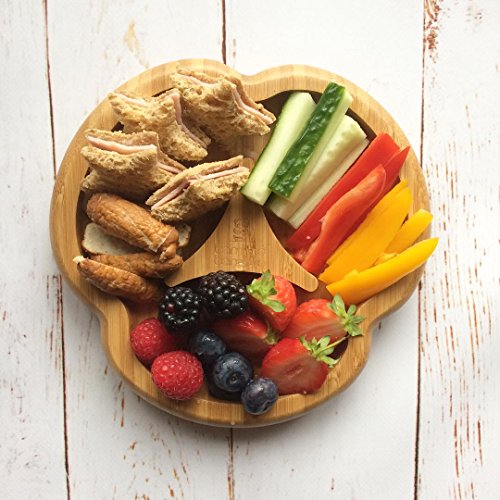 Baby Saugnapf-Teller, Standfeste Saug-Fütter-Teller, aus naturbelassenem Bambus - 7