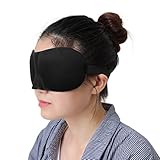 Sourcingmap 3D Sleep Mask Deep Sleeping Eye Shade Cover Travel Aid Blindfold Soft Adjustable Contoured Slumber Pad for Break Relax Black