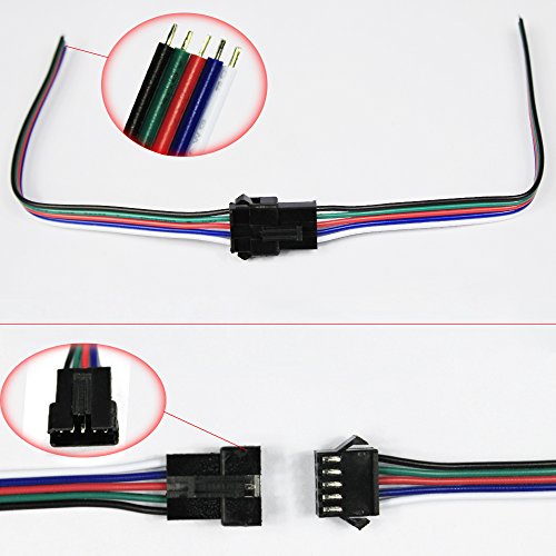 10MM 5Pin Male and Female RGB LED-Streifen-Verbindungsstück-Draht-Kabel für 3528 5050 SMD LED-Streifen (5-Pack) - 2