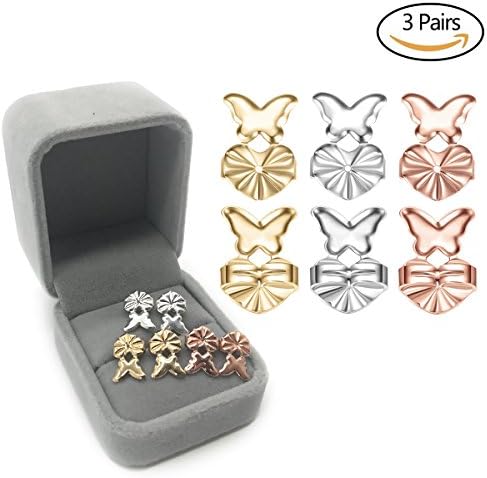INSANY Earring Lifters Adjustable Hypoallergenic Earring Fits all Post Earrings Make Earring Balance from Front to Back 3 pairs