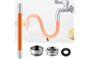 URFEDA Prolunga rubinetto tubo per rubinetto, estensione della doccia rubinetto girevole a 360°, resistente agli spruzzi, Prolunga per rubinetto pieghevole per lavelli da cucina 30 cm