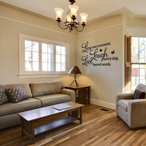 Ecloud Shop LIVE LAUGH LOVE Wandtattoo Wandaufkleber Wandsticker Wandbilder Deko. PVC - 3