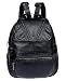 Produktbild ANNA QUEEN Laptop Rucksack Damen Original Schaffell Leder Tasche Weich Arbeit Schultertasche Leicht für MacBook Notizbuch (Schwarz-SHB4)