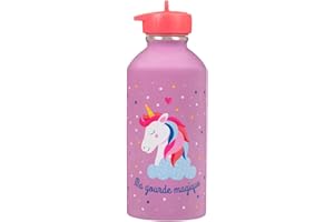 DRAEGER PARIS 1886 Gourde enfant Acier inoxydable DRAEGER PARIS - Facile à nettoyer - gourde réutilisable - Idéale pour parc, école - Contenance 300ml - 17 cm x 6,5 cm - Violet - Message inscrit : Ma Gourde Magique