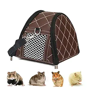 Hamiledyi Hamster Carrier Bag,Portable Breathable Backpack Adjustable Single Shoulder Strap for Syria Hamster Guinea Pig Hedgehog Sugar Glider Dwarf Rabbit Gerbil Chinchilla