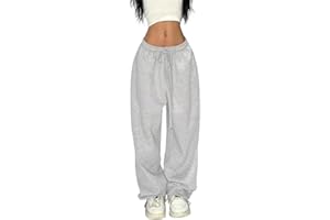 ORANDESIGNE Jogging Femme Pantalon Survetement de Danse à Jambes Larges Taille Haute avec Cordon de Serrage Sportswear