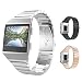 Produktbild MoKo Armband für Fitbit Ionic - Edelstahl Replacement Wrist Band Watchband Strap Uhrenarmband Erstatzband mit Metallschließe und Schnalle für Fitbit Ionic Health & Fitness Smartwatch, Silber