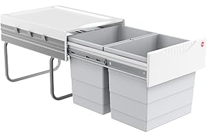 Poubelle de cuisine tri sélectif 2 bacs encastrable 40L (18+18) Hailo Raumspar Tandem