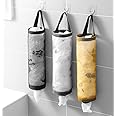 Woffely 2 Pc's Plastic Bag Holder Foldable Breathable Hanging Trash Bags Organizer for grocery bags garbage bags for Home and Kitchen (PAck of 2,Multicolor)