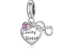 SHIYU Mère et fille Charme,Bijoux femme,Pendentif Charm,en Argent Sterling 925 avec 5A Zircone,Compatible pour Pandora Bracelets