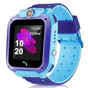 SeTracker Smart Watch for Kids Tracker Micro Sim Card Support Smart Phone Control (Android, iOS), SOS Call (Blue-New)