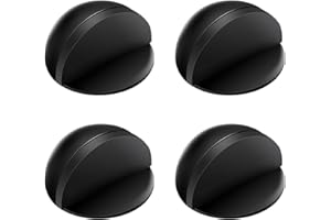 peiqiup Fermaporta in acciaio inox autoadesivo (4 pezzi), Fermaporta autoadesivo, Fermaporta Adesivo Non Perforato con Paraurti in Gomma, Per balconi, pavimenti duri, Nero