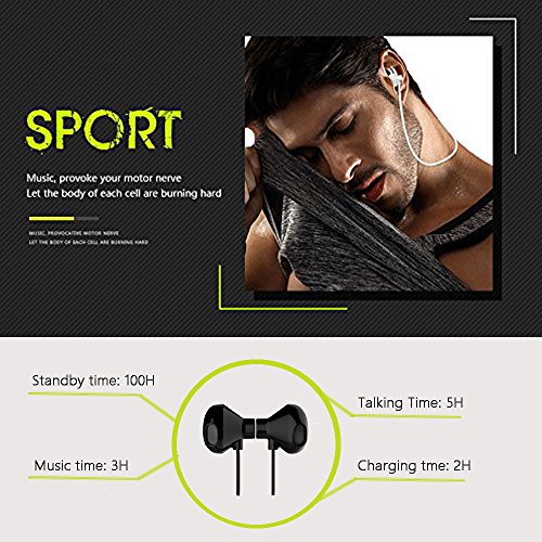 Daping-Bluetooth-Headphones-Bluetooth-41-Stereo-In-Ear-Earphone-Slim-Lightweight-Wireless-Headset-and-Magnetic-Closure-Secure-Fit-for-Sports-Gym-for-iPhone-Android-Smartphone-with-Built-in-Mic