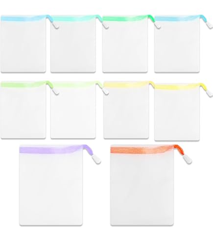 Sacchetti per Sapone,5 Pezzi,Bubble Net,coulisse massaggio sacchetto di sapone,per Doccia Massaggio Esfoliante Promuove la Circolazione del Sangue