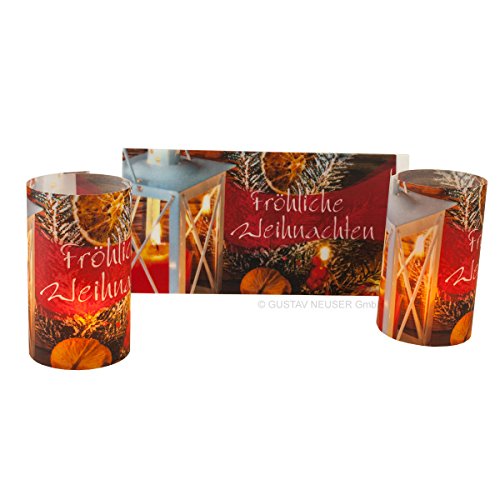 10 Stück // Teelicht-Karten / Windlichtkarte mit weihnachtlichem Motiv - Weiße Laterne