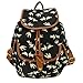 Produktbild Herren Damen Fashion Vintage Casual Vintage Canvas Taschen Reisetaschen Schultaschen Rucksack Wanderrucksack-Schwalbe Muster-Schwarz