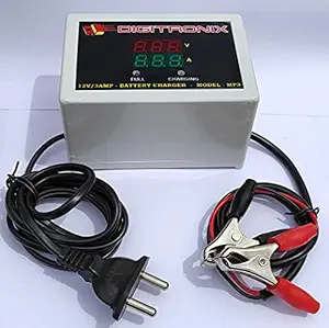 DigiTronix- Automobile Battery Charger for Car, Bike DG Set 12V 3Amp Fully Automatic