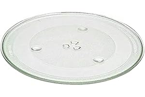 Quailitas Plateau tournant en verre pour micro-ondes, avec 3 fixations, plaque anti-rayures, 315 mm