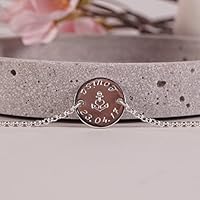 Glaube Liebe Hoffnung ... Silberarmband mit Gravur, Namensarmband, Armband mit Gravur, personalisiertes Armband, Armband mit Namensgravur, 925er Silber, Anker, Herz, Kreuz, Kommunion