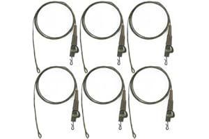 ‎HIRISI TACKLE 6pcs Karpfenangeln FüHrer Kernlinie Karpfen Clip FüHrt Linie Haar Rig Gebunden Drehverbinder ZubehöR