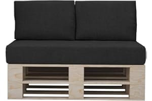 chilly pilley Cuscini Per Pallet Cuscini Da Giardino Sfoderabili Lavabili Cuscini Per Pallet Euro Con Cerniera Molti Colori E Dimensioni (Set Di 3 Nero)