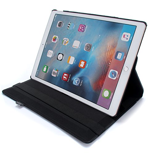 iPad Air 2 Hülle, RC iPad Air 2 / iPad 6 360 drehende Smart Hülle PU Leder Abdeckung Gehäusedeckel für Apple iPad Air 2 Sleep / Wake (Schwarz) - 7