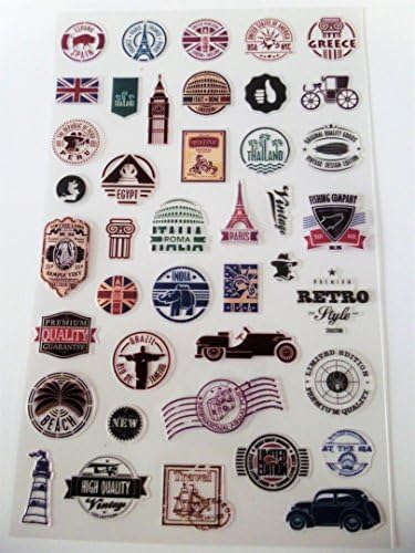 Daisyland Vintage Style Postage Stamp Post Mark Travel Sticker Pack ~ Scrapbooking Planners Journals Craft ~ Stocking Fillers - Kawaii Stationery