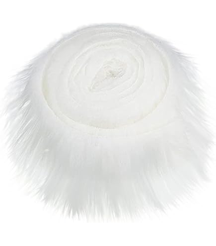 Dulynva 4 Bandes De Fausse Fourrure Prédécoupées 5x150 Cm - Tissu Shaggy Doux Et Moelleux | Pour Barbe De Nain, Père Noël, Décoration DIY