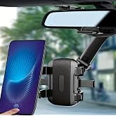 Coverzone Araba Dikiz Aynası İ&ccedil;in Cep Telefonu Tutucu 360 Derece D&ouml;nebilen Ayarlanabilir &Ccedil;ok Fonksiyonlu Kolay Montaj