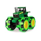 Lieferumfang: 1x John Deere Traktor in grün mit extra großen leuchtenden Reifen - inklusive Batterien (3 x AAA)