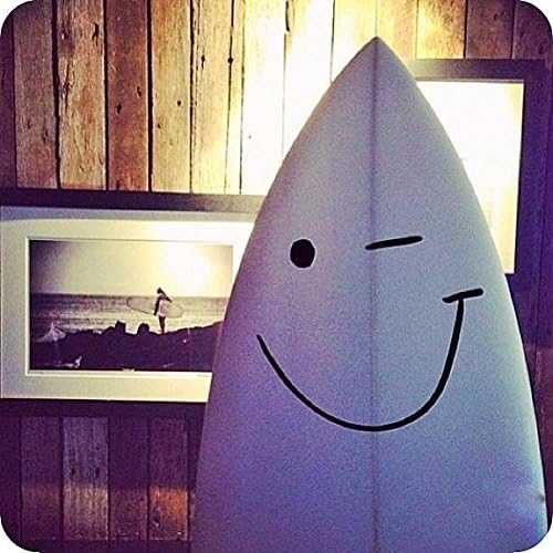 AnOL (50x36 cm) Vinyl Fridge Decal Wink Smiley Face/Cute Happy Smile Toilet Art Decor Sticker/Surfing Board Removable DIY Mural + Free Random Decal Gift