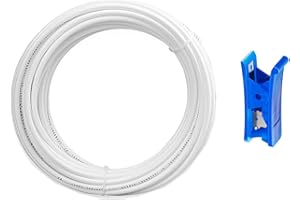 HAXIHA 20 Metros Manguera de Suministro de Agua Universal,1/4" Tubo Osmosis Inversa Kit de Conector de Manguera de Refrigerador para Sistemas de Ósmosis Inversa RO y Filtros,Blanco