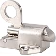 BigKing Loft Hatch Catch, Fanlight Window Catch, Window Gate Security Pull Ring Automatic Door Bolt, Aluminum Latch Lock 46 * 50 * 44mm, Loft Hatch Lock Spring Latch