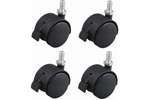 cyclingcolors 4x roulette de meuble 40mm pivotante avec frein noir nylon fixation par vis M8x15 charge 40kg / roue