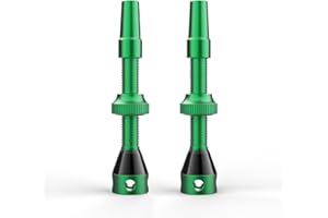 Shredr. Set di valvole tubeless, verde | Presta per pneumatici tubeless | alluminio super leggero, ArmyGreen anodizzato, valvola francese, 44 mm per cerchi tubeless normali