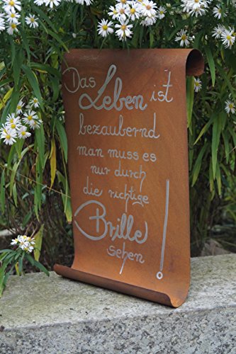 Edelrost Tafel Das Leben ist bezaubernd… Spruchtafel Handarbeit Wandschmuck Garten Schild Dekoration - 4