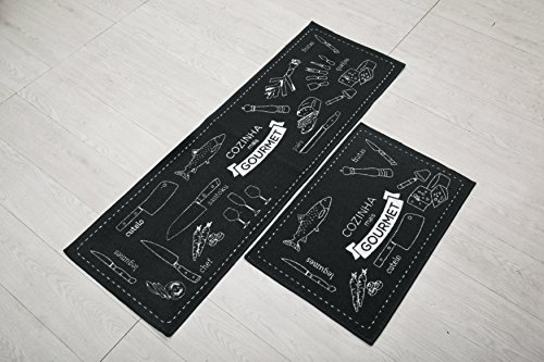 indeedshare Küche Teppiche Gummirückseite Dekorative rutschfeste Fußmatte Läufer Bereich Schmutzfangmatten Sets 2 Stück Cozinha - 2