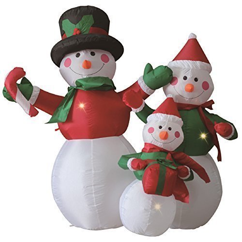 1.2m Snowman Family Group Self Inflating Inflatable Electric Blow Up Giant Large Outdoor Garden Christmas Xmas Figure Statue