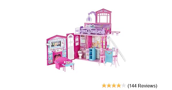 Mattel R4186 0 Barbie Glam Haus Zusammenklappbar Mit Zubehor