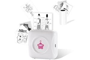 vretti TP2 Mini Bluetooth Pocket Printer, Thermal Photo Printer, Compatible with Android&IOS Syste, for study notes, DIY labels, photos