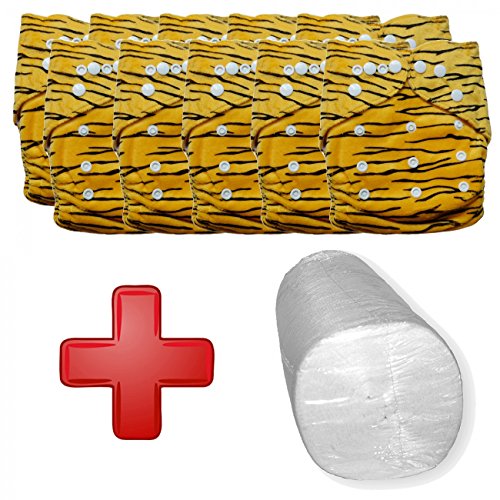 Preisvergleich Produktbild Baby Vivo Baby Bambus Windel Stoffwindel Babytuch Kinderwindel Windel Bambuswindel Mehrzweck Windel Waschbar Wiederverwendbar mit 2 Einlagen - 10er Set - Tiger