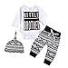 Produktbild ALISIAM Kinderkleidung Passen Winter Frühling Baby schön Mode Freizeit Täglich Lose Gemütlich Hautfreundlich Briefdruck Rundhals Lange Ärmel Volksbräuche Dreiteiliger Anzug Overall + Hose + Hut