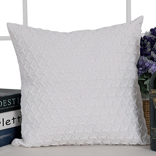 Deconovo Kissenbezüge Sofa Kissenhüllen Auto Zierkissenhüllen 40×40 cmm Weiß 4er set - 6