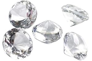 Deko-Streuschmuck 50 Deko-Diamanten ˜ 20 mm naturtransparente klare Kristall-Tischdekoration für Hochzeit/Taufe