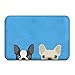 Produktbild ghkfgkfgk Boston Terrier and French Bulldog Friends Non-Slip Flannel Doormat Entrance Floor Rug Indoor Mat Home Decorative 23.6 x 15.7 Inch