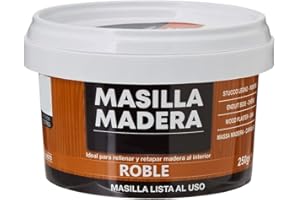 BRICOMIRAS Masilla para madera de relleno y acabados para tapar fisuras, grietas, agujeros en muebles o sillas, uso interior para profesionales, lista para uso inmediato, 250g (Madera Roble)